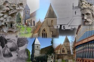 collage of images of the church